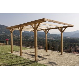 Carport in legno di pino impregnato senza copertura 512x304x233h