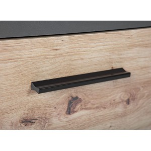 MOBILE MODERNO TAVOLINO PORTA TV CORBETO ANTRACITE ROVERE 186x42x60CM