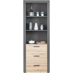 LIBRERIA SCAFFALE CORBETO MOBILE CASA UFFICIO ANTRACITE ROVERE 68.6x41.6x190CM