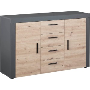 CREDENZA COMO' MADIA CORBETO CASA UFFICIO ROVERE ANTRACITE 134x86 x40CM