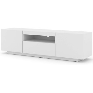MOBILE TV PIANO TV SOSPESO O A TERRA BIANCO OPACO (NO LED) 150x37x42cm AURA