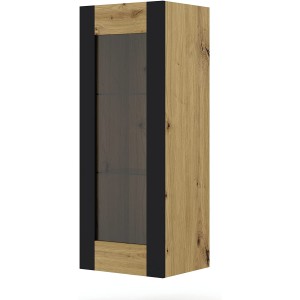 VETRINA CREDENZA MADIE QUERCIA CON CORNICI NERE 125X48X40CM MONDI