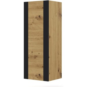 MOBILE CREDENZA ARMADIO DA PARETE QUERCIA CON CORNICI NERE 125X48X40CM MONDI