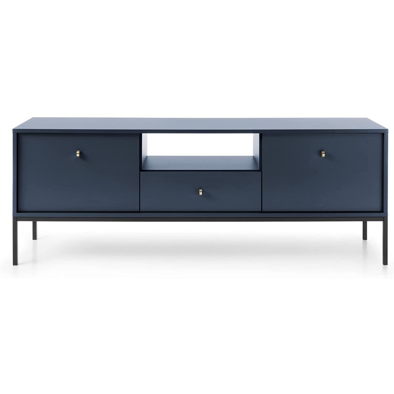 MOBILE TV PORTA TV CASSETTIERA BLU SCURO PIEDI NERI 153.5x56.2x39cm MONO MOBILE TV PORTA TV CASSETTIERA BLU SCURO PIEDI NERI 153.5x56.2x39cm MONO