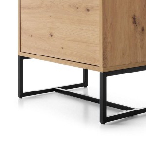 MOBILE VETRINA ARMADIO CREDENZA SOGGIORNO QUERCIA NERO 197x53x39cm AMBER