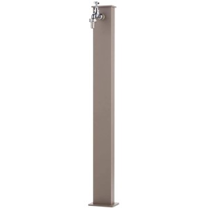 Fontana rettangolare completa di impianto e rubinetto H82 Cm colore Tortora Made in Italy