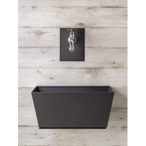 Fontana a parete con vasca e rubinetto incluso colore antracite Made in Italy