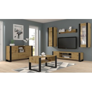 MOBILE TAVOLINO DA CAFFE'  PIANO PC 2 PIANI QUERCIA 100x53.20x47.50cm MONDI