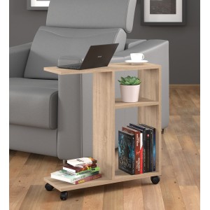 MOBILE TAVOLINO CON RUOTE PORTA PC COMODINO UFFIO CASA ROVERE 60x45x22cm TRASCO