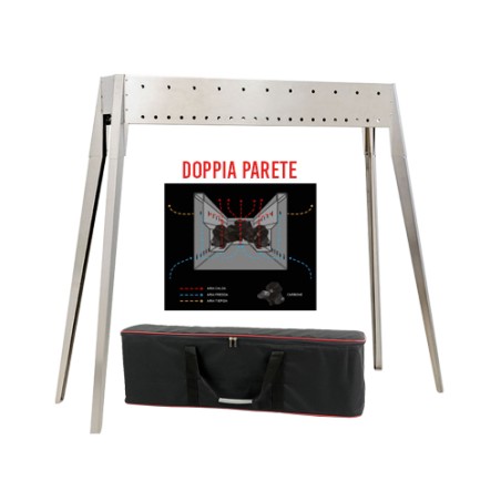CANALETTA FORNACELLA SPIEDO PER ARROSTICINI GRILL INOX EL GAUCHO 80