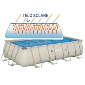 TELO DI COPERTURA SUPERIORE SOLARE CON ISOLAMENTO TERMICO PER PISCINA RETTANGOLARE CON TELAIO BESTWAY 732X366 -58228