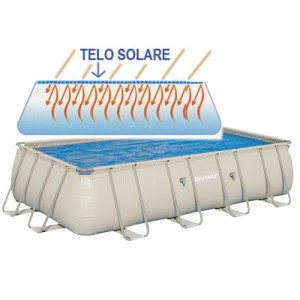 TELO DI COPERTURA SUPERIORE SOLARE CON ISOLAMENTO TERMICO PER PISCINA RETTANGOLARE CON TELAIO BESTWAY 732X366 -58228