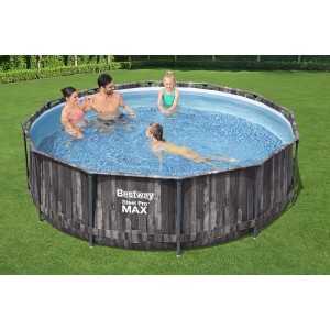 PISCINA TONDA 366xH100 FUORI TERRA STEEL PRO MAX BESTWAY - 5614X + POMPA E SCALETTA