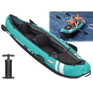 KAYAK GONFIABILE 2 PERSONE VENTURA PRO BESTWAY 330X94 cm -65052 + PAGAIA, POMPA, CUSTODIA E KIT RIPARAZIONE